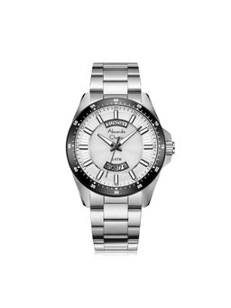 Alexandre Christie - Men Classic Silver Dial Analog Watch - 6678MEBTESL (M)