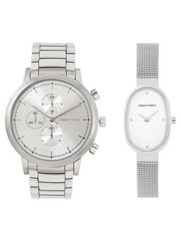Joker and Witch - Joker & Witch Unisex Noir & Lumi White Dial Analog Couple Watch - JWCW507 (M)