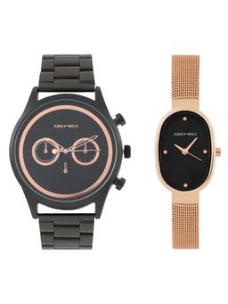 Joker and Witch - Joker & Witch Unisex Kael & Aria Black Dial Analog Couple Watch - JWCW508 (M)