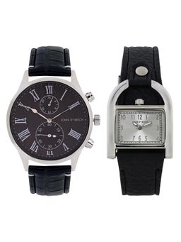 Joker and Witch - Joker & Witch Unisex Roux & Belle Black Dial Analog Couple Watch - JWCW509 (M)