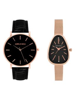 Joker and Witch - Joker & Witch Unisex Axel & Ivy Black Dial Analog Couple Watch - JWCW510 (M)