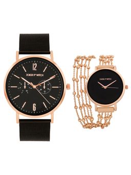 Joker and Witch - Joker & Witch Unisex Zayn & Mira Black Dial Analog Couple Watch - JWCW513 (M)