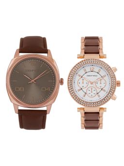 Joker and Witch - Joker & Witch Unisex Sam & Zoe Black Dial Analog Couple Watch - JWCW519 (M)