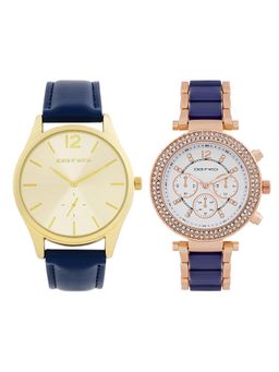 Joker and Witch - Joker & Witch Unisex Eli & Ana White Dial Analog Couple Watch - JWCW520 (M)