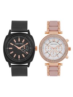 Joker and Witch - Joker & Witch Unisex Oliver & Ivy Black Dial Analog Couple Watch - JWCW521 (M)