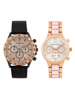 Joker and Witch - Joker & Witch Unisex Henry & Grace Silver Dial Analog Couple Watch - JWCW522 (M)