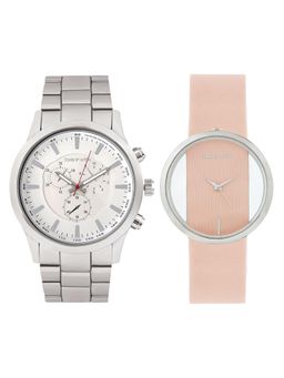 Joker and Witch - Joker & Witch Unisex Owen & Freya White Dial Analog Couple Watch - JWCW530 (M)