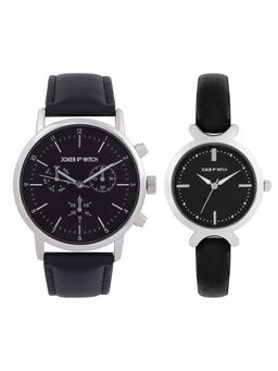 Joker and Witch - Joker & Witch Unisex Oliver & Amelia Black Dial Analog Couple Watch - JWCW536 (M)