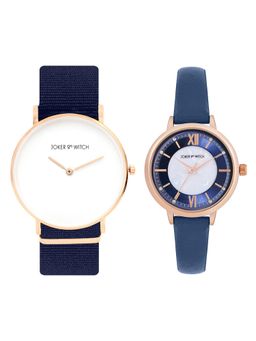 Joker and Witch - Joker & Witch Unisex Alex & Nina White Dial Analog Couple Watch - JWCW538 (M)