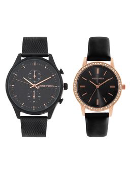 Joker and Witch - Joker & Witch Unisex Oscar & Chloe Black Dial Analog Couple Watch - JWCW541 (M)