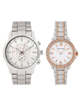 Joker and Witch - Joker & Witch Unisex Grayson & Ivy White Dial Analog Couple Watch - JWCW545 (M)