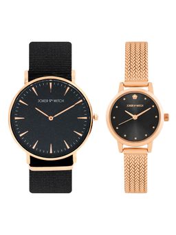 Joker and Witch - Joker & Witch Unisex Ethan & Chloe Black Dial Analog Couple Watch - JWCW549 (M)