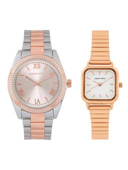 Joker and Witch - Joker & Witch Unisex Owen & Talia White Dial Analog Couple Watch - JWCW553 (M)