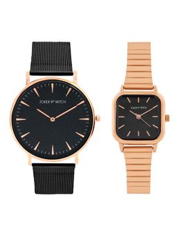 Joker and Witch - Joker & Witch Unisex Jude & Liana Black Dial Analog Couple Watch - JWCW554 (M)