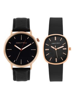 Joker and Witch - Joker & Witch Unisex Miles & Daphne Black Dial Analog Couple Watch - JWCW557 (M)