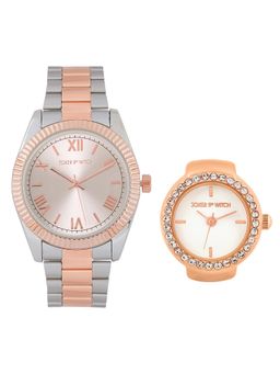Joker and Witch - Joker & Witch Unisex Leo & Margot Silver Dial Analog Couple Watch - JWCW559 (M)