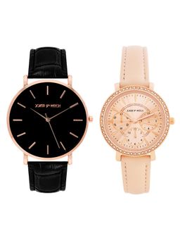 Joker and Witch - Joker & Witch Unisex Emily & Marchello Black Dial Analog Couple Watch - JWCW564 (M)