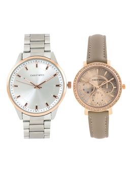Joker and Witch - Joker & Witch Unisex Felix & Amara White Dial Analog Couple Watch - JWCW565 (M)