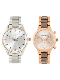 Joker and Witch - Joker & Witch Unisex Vincent & Aria White Dial Analog Couple Watch - JWCW569 (M)