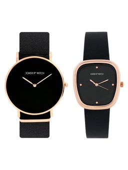 Joker and Witch - Joker & Witch Unisex Hugo & Delilah Black Dial Analog Couple Watch - JWCW576 (M)