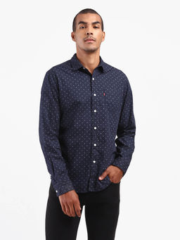 Levi's - Men Navy Blue White Slim Fit Casual Shirt