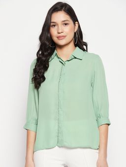 Madame - Green Solid Shirt