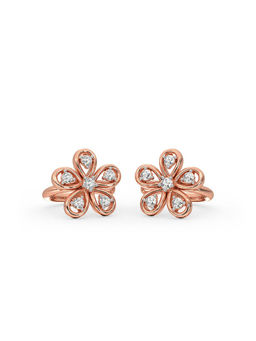 Candere by Kalyan Jewellers - 14K BIS Hallmark Rose Gold and I2GH Diamond Earrings