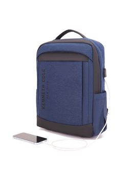 Kenneth Cole - Grey Modern Business Laptop Backpack with USB Charging Port (M)