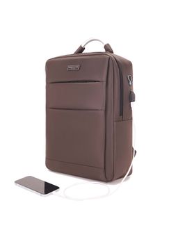 Kenneth Cole - Brown Unisex Business Laptop Bag with USB Charging Port (M)