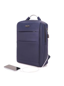 Kenneth Cole - Navy Blue Unisex Business Laptop Bag with USB Charging Port (M)