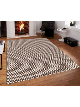 Saral Home - Brown Cotton Anti-Skid Jacquard Carpet -150x210 Cm