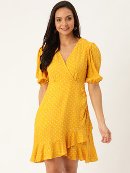 Twenty Dresses by Nykaa Fashion - Always Around Yellow Polka Dot Dress