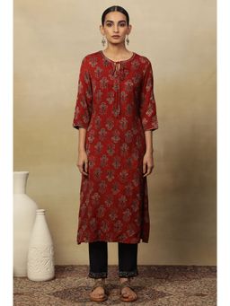 Folksong - Red Printed Kurta