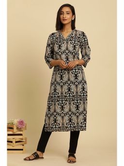 W - Black Paisley Kurta