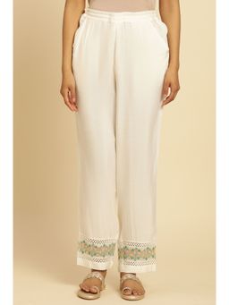 W - Solid Straight Pant White