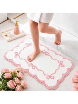 Roseate - Scallop Super Soft Anti-Skid Microfibre Bath Mat White