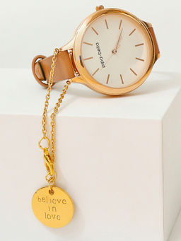 Pipa Bella by Nykaa Fashion - Gold-Plated Believe In Love Watch Charm