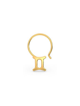 Candere by Kalyan Jewellers - Gemini Zodiac 14K Yellow Gold Nosepin for Women