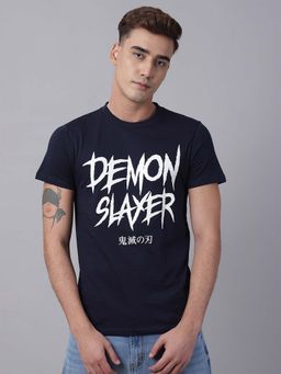 Free Authority - Official Demon Slayer Printed Regular Fit Tshirt for Men