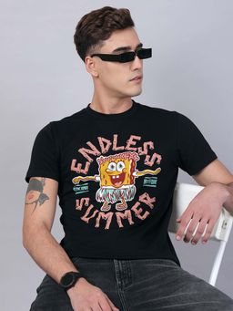 Free Authority - Official Sponge Bob Squarepants Printed Regular Fit Tshirt for Men