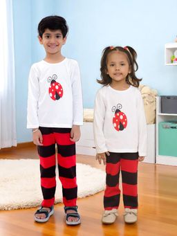 LITTLE GINNIE - Unisex Ladybug Printed Cotton Night Suit