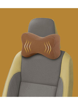 Travel Additions - Travel Addition Bone Shape-Memory Foam Car Seat Head Rest Pillow - Beige