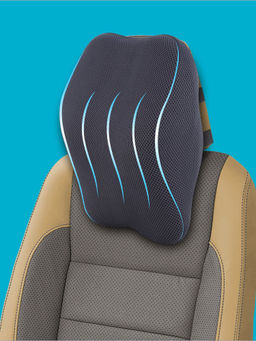 Travel Additions - Travel Addition 3-In-1 Memory Foam Car Seat Head Rest Pillow Medium - Grey