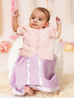 Greendigo - Baby Girl Lehenga with Skirt Purple & Pink (Set of 2)