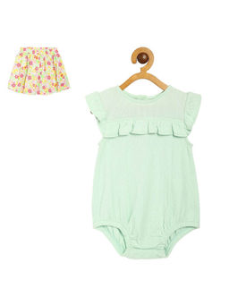 MINI KLUB - Girls Green Body Suit and Skirt (Set of 2)