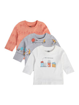 MINI KLUB - Boys Peach/Grey/White T-Shirt (Pack of 3)