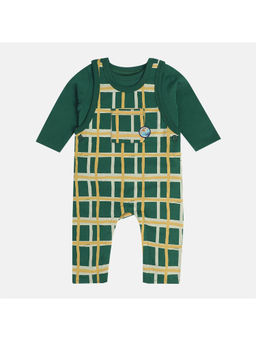 MINI KLUB - Boys Green Dungaree with T-Shirt (Set of 2)