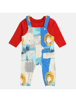 MINI KLUB - Boys Multi Dungaree with T-Shirt (Set of 2)