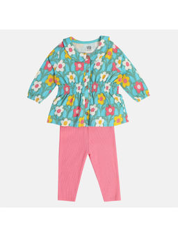 MINI KLUB - Girls Blue/Pink Top and Bottom (Set of 2)
