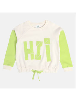 MINI KLUB - Girls Marshmallow/Green Sweat Shirt